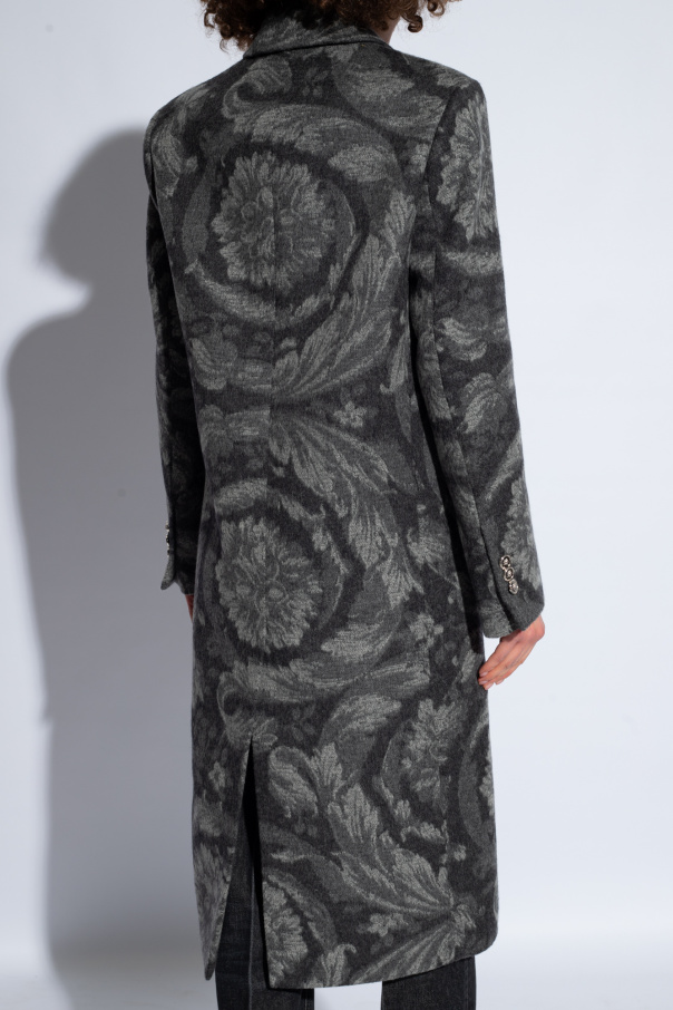 コート VERSACE Women Coats 1013530 1A10074 1E510 Gray Grey Wool coat Versace - SchaferandweinerShops Canada